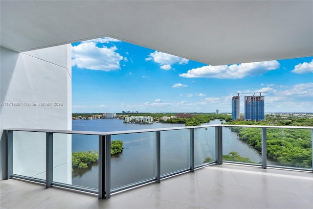 balcony with a water view