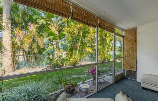 view of unfurnished sunroom