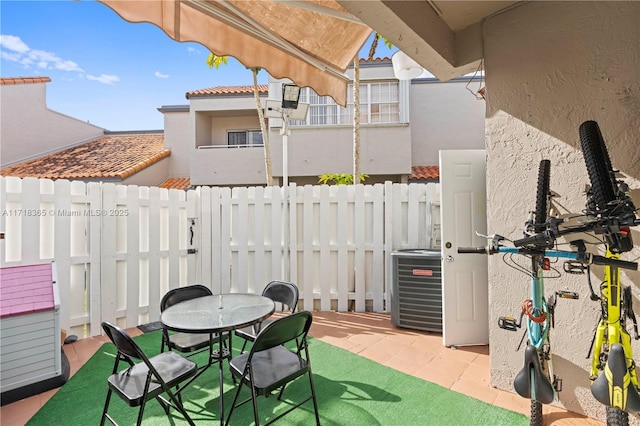 view of patio featuring central AC