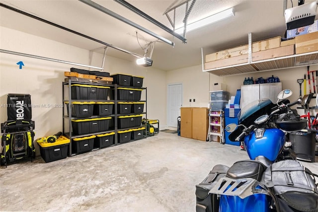 garage featuring a garage door opener