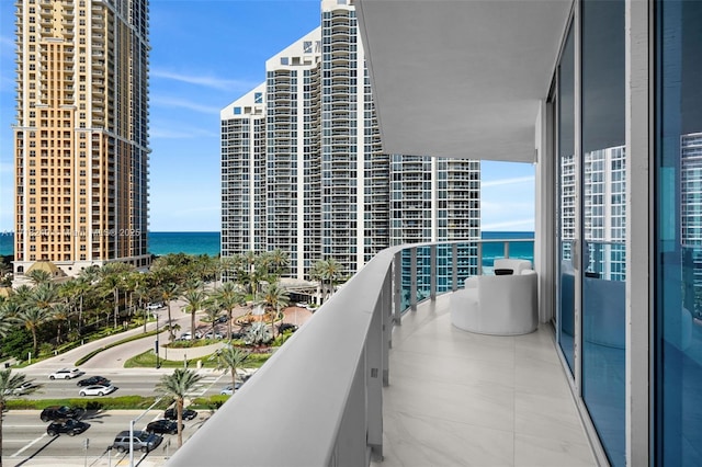 balcony with a water view