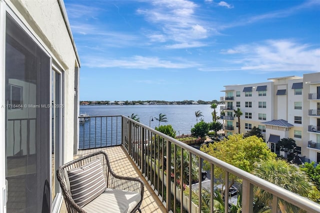 balcony with a water view