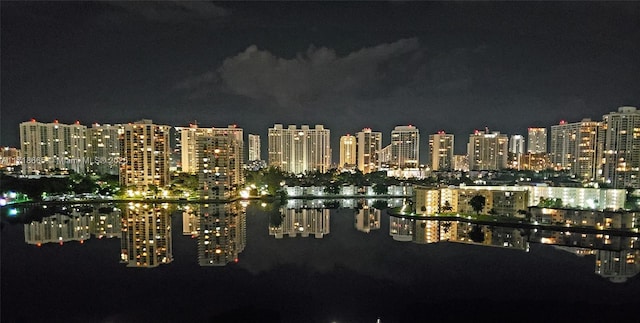 property's view of city with a water view