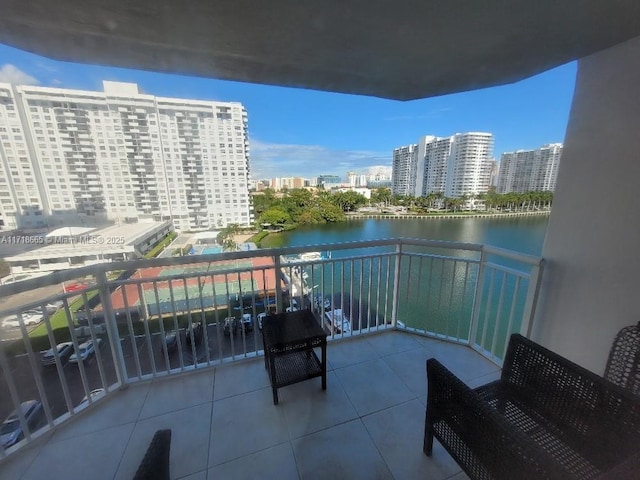 balcony with a water view