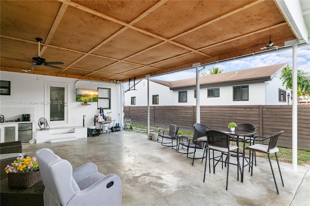 view of patio / terrace with ceiling fan