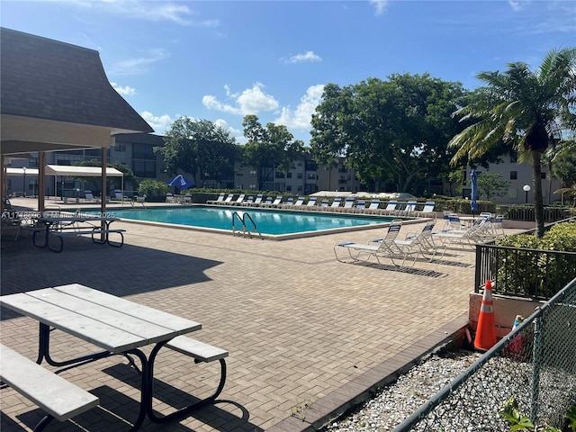 view of pool with a patio