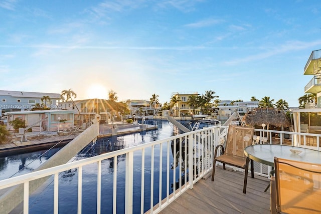 balcony with a water view