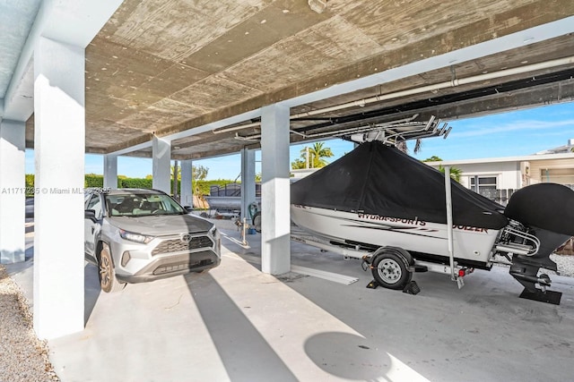 exterior space with a carport