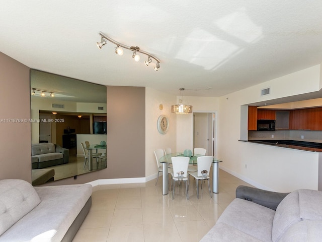 view of tiled living room