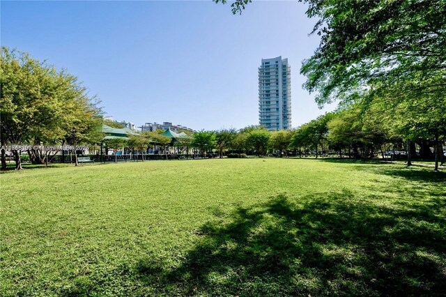 view of property's community featuring a yard