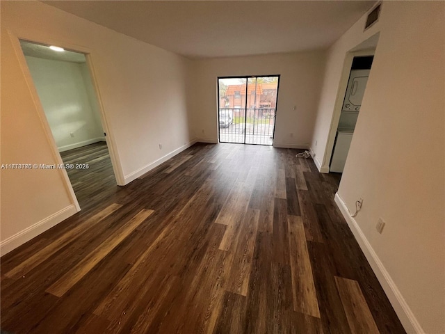 empty room featuring dark hardwood / wood-style floors