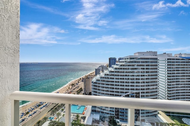 water view featuring a beach view