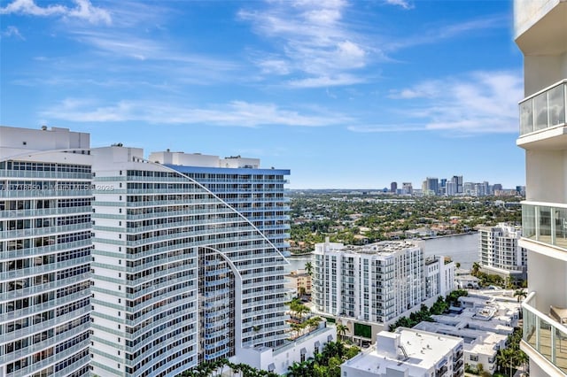 view of city featuring a water view