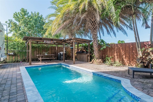 view of pool featuring a patio area