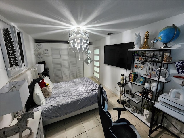 view of tiled bedroom