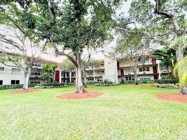 view of community featuring a lawn