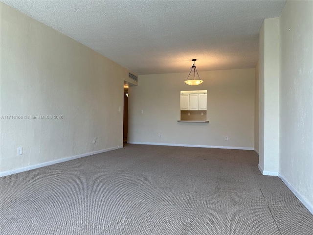 spare room with carpet floors and a textured ceiling