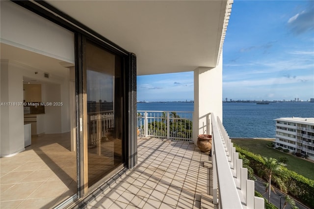 balcony with a water view