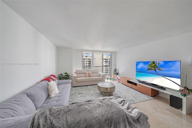 view of tiled living room