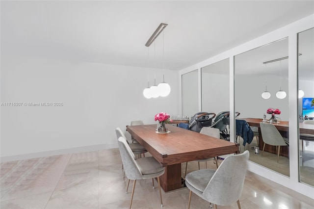 view of tiled dining room