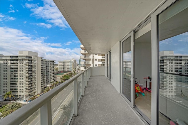 balcony with a view of city