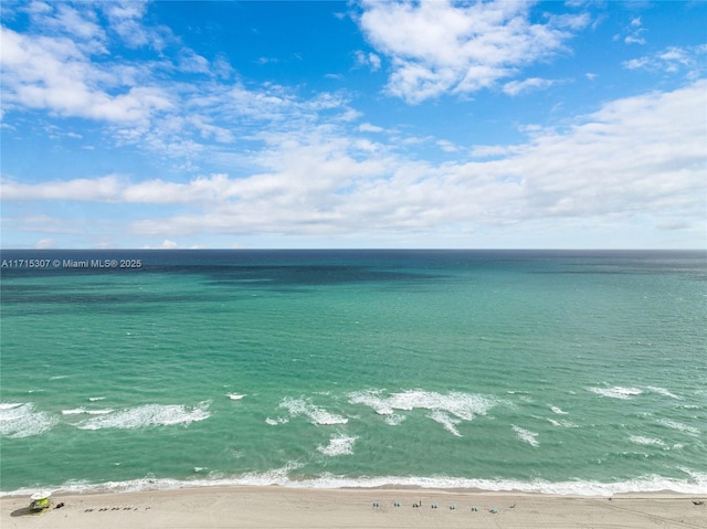 view of water feature with a view of the beach