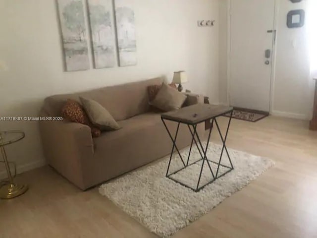 living room with hardwood / wood-style flooring