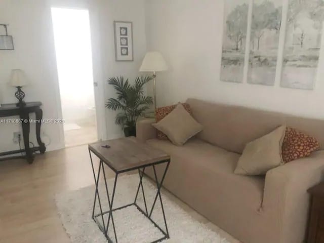 living room with light wood-type flooring