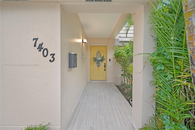 view of doorway to property