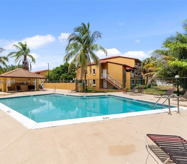 view of pool featuring a patio