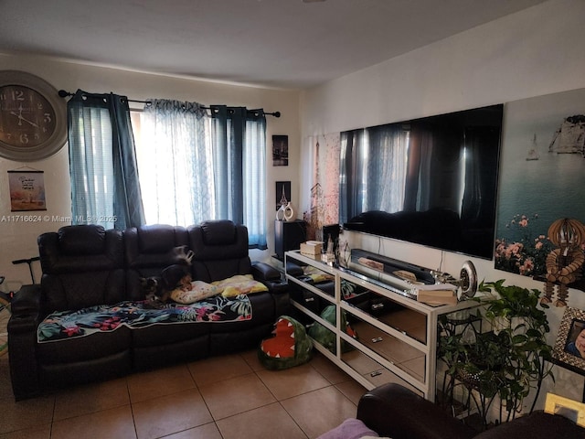 view of tiled living room