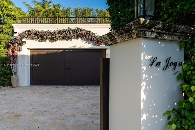 view of garage