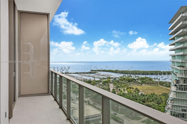 balcony with a water view