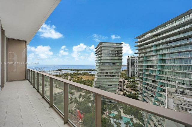 balcony with a water view