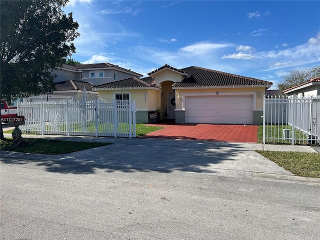 view of front of house with a garage