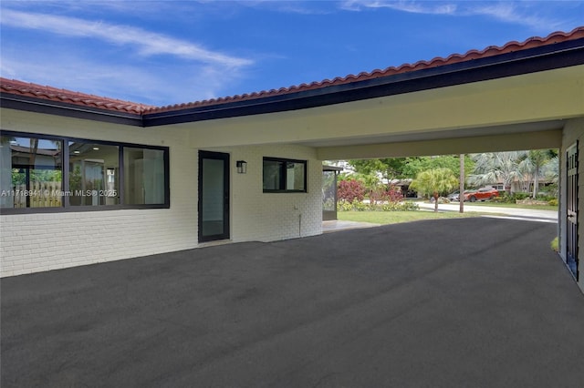 view of patio / terrace with a carport