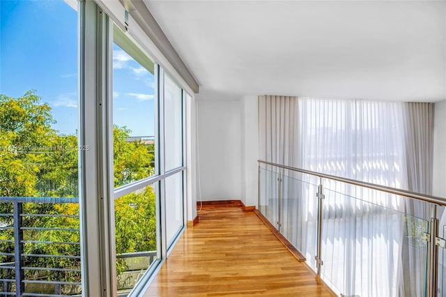 hall featuring light wood-type flooring