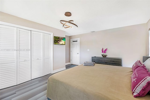 bedroom featuring hardwood / wood-style floors