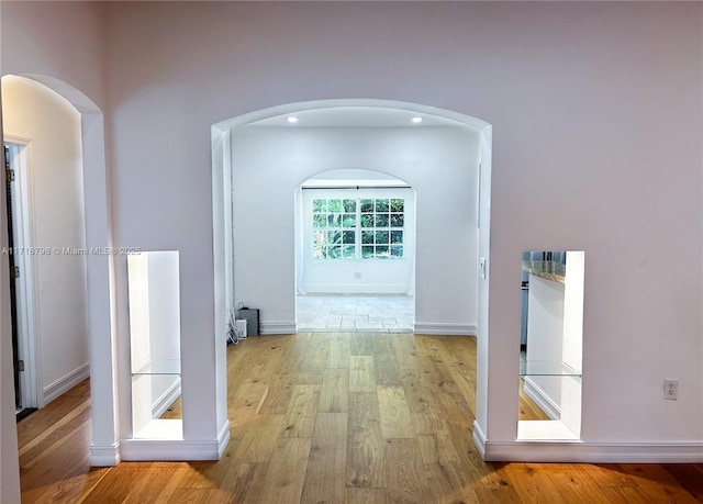 hall featuring light hardwood / wood-style flooring