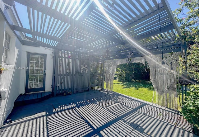 view of patio with a pergola