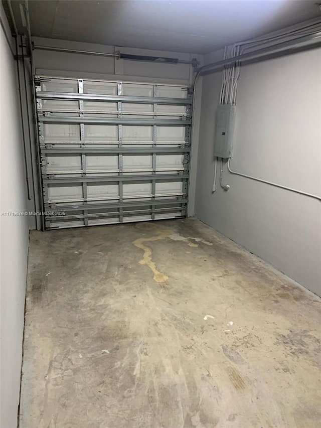 garage with electric panel