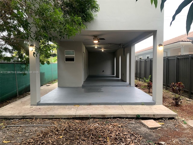 view of patio / terrace with ceiling fan