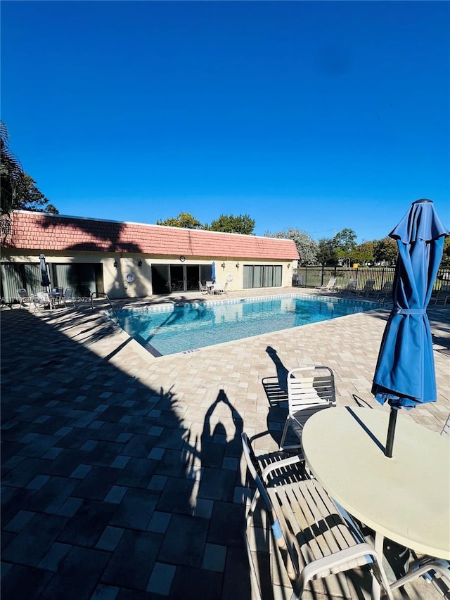 view of pool featuring a patio area