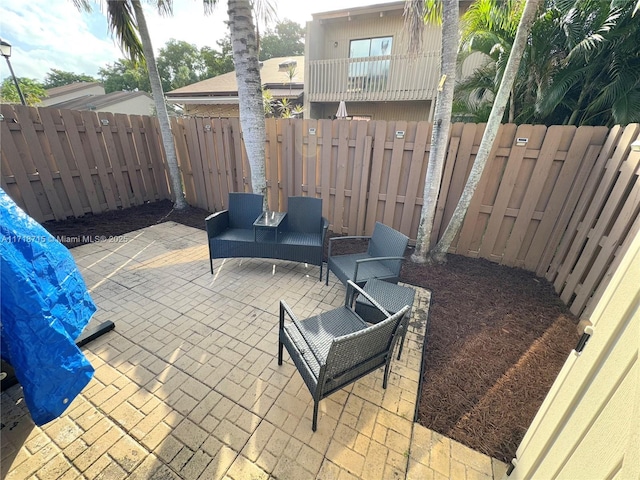 view of patio with a fenced backyard