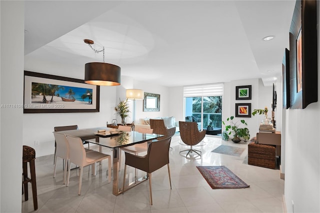 view of tiled dining room