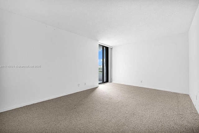 carpeted spare room featuring a textured ceiling