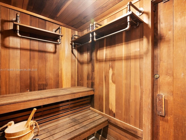 view of sauna