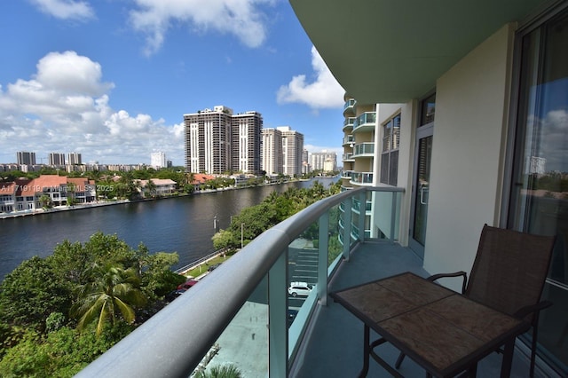 balcony with a water view