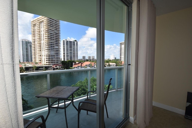 balcony with a water view