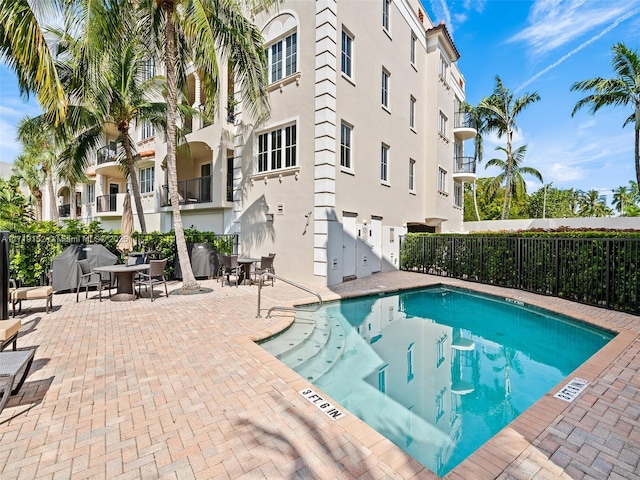 view of pool with a patio area